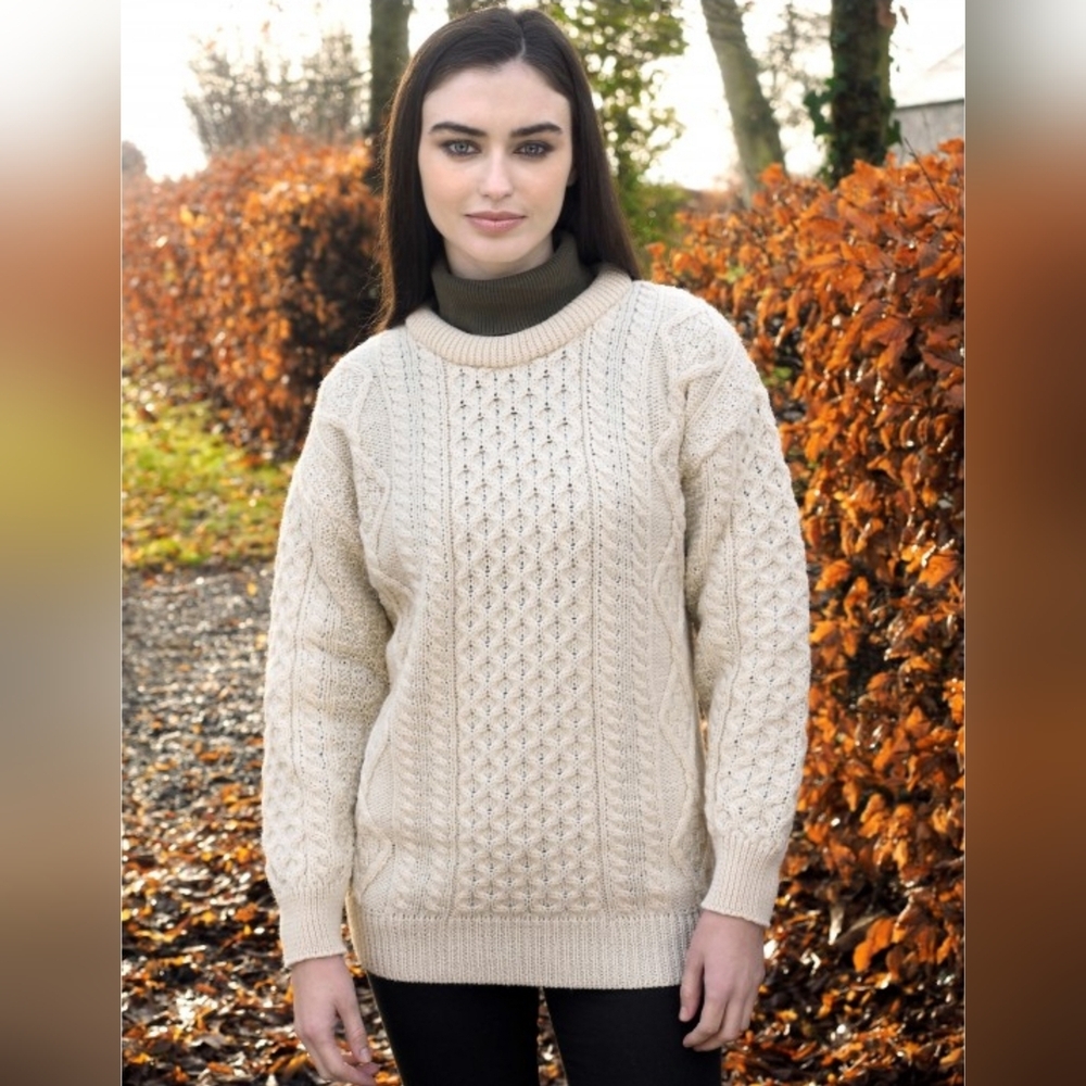Aran Crafts Ireland Merino Wool Crew Neck Sweater Women Large — image 6 of 8